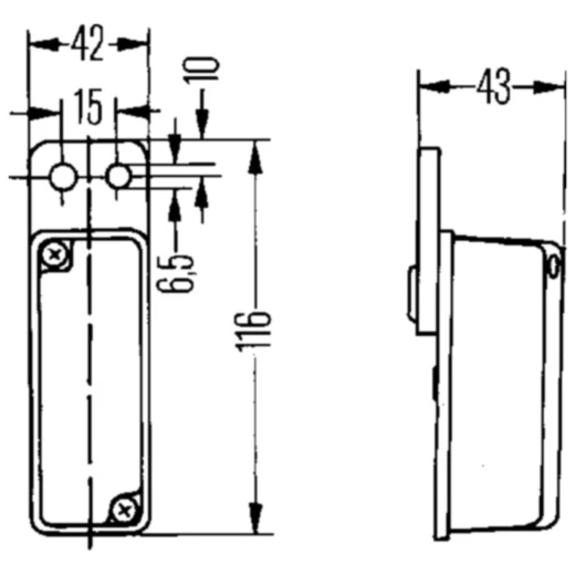 Umrissleuchte rot/weiß mit Gummipendel für Anhänger_1