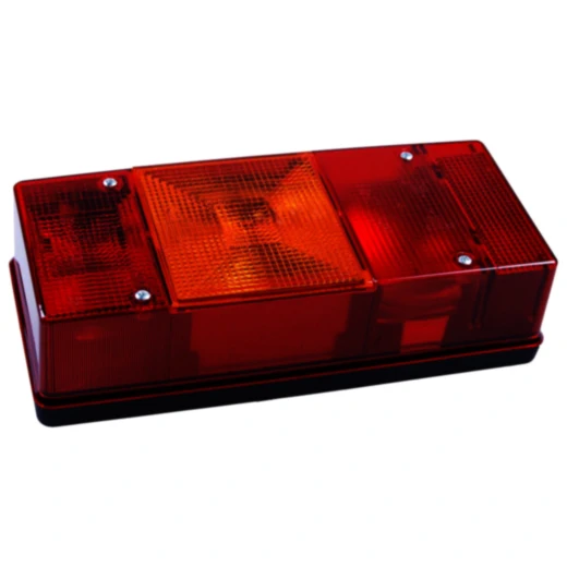 Vierkammer Rückleuchte mit Kennzeichen- und Nebelschlusslicht