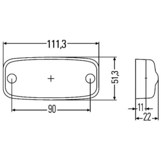 Hella LED-Seitenmarkierungsleuchte mit Rückstrahler, 12V_0