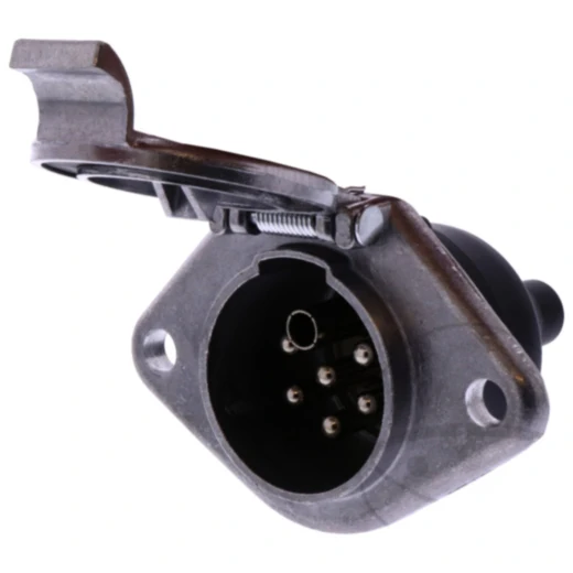 Steckdose 7-polig 24V Aluminium mit Kontakthülse für Motorräder