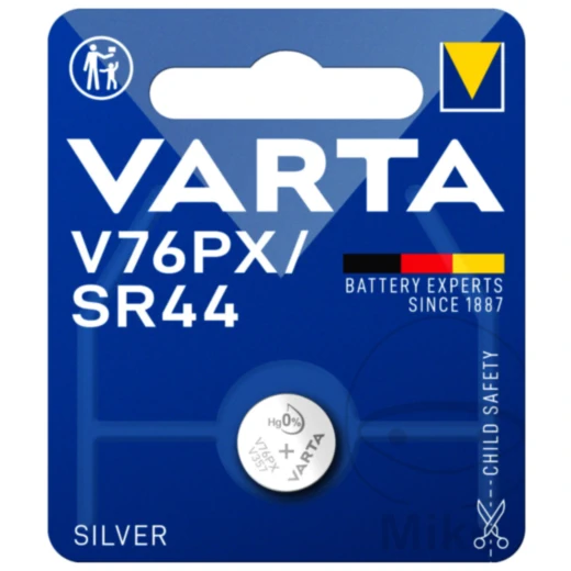 VARTA Knopfzelle V76PX in 1er Blisterpack Silber
