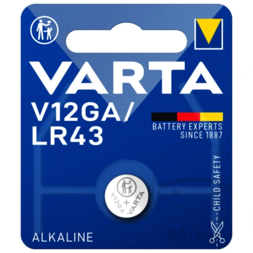 VARTA Knopfzelle V12GA/LR43 Alkaline für elektronische Geräte