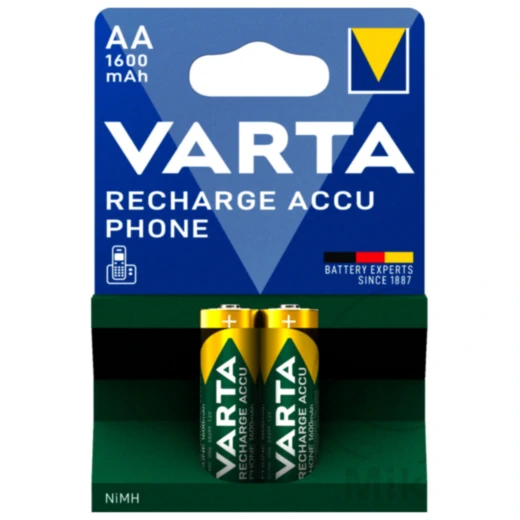 VARTA Akku AA 1600 mAh - 2er Blisterpack für Telefone