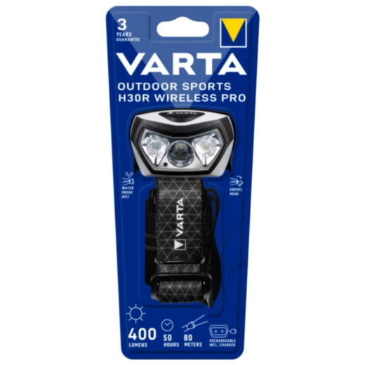 Akku Kopflampe VARTA H30R mit Induktionsladung 400LM_0