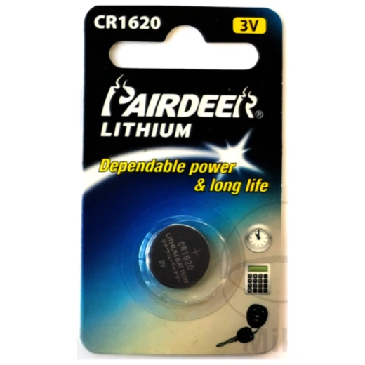Knopfzelle CR1620 für Autoschlüssel und elektronische Geräte