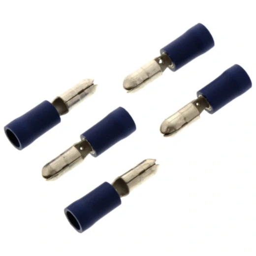 Rundstecker isoliert 1.5-2.5 mm², 4 mm, blau, 5 Stück