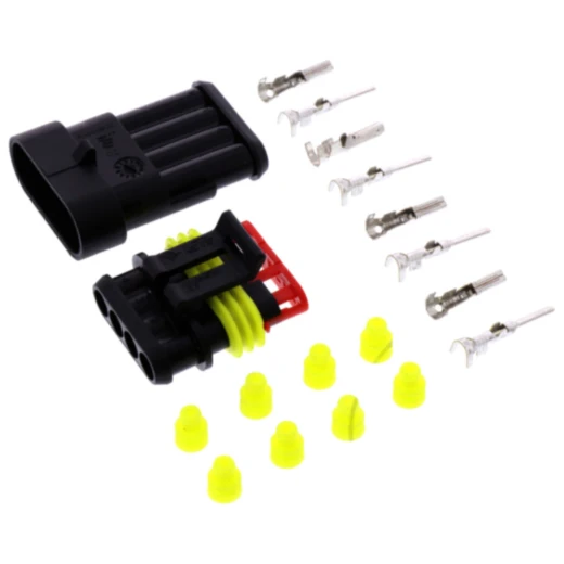 Steckgehäuse Set 4-polig für Pkw, Lkw und Motorräder