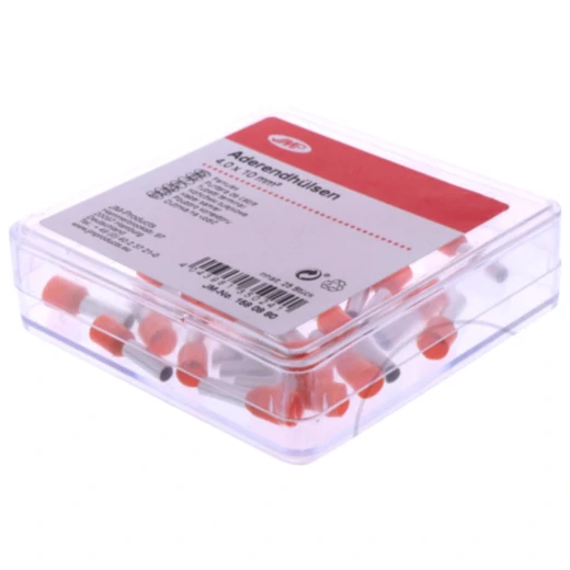 Aderendhülsen für Kabelquerschnitt 4.0mm², 10mm Länge, 25 Stück