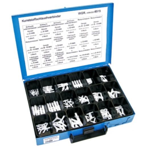 Schlauchverbinder Sortiment blau PVC 90-teilig