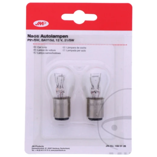 Lampe 12V21/5W BAY15D JMP 2er Blister ID 1590095 passend für: Honda CB, VT, CBR