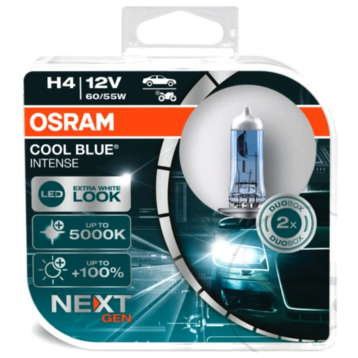 H4 12V 60/55W Osram Duo Cool Blue Intense Motorradlampe
