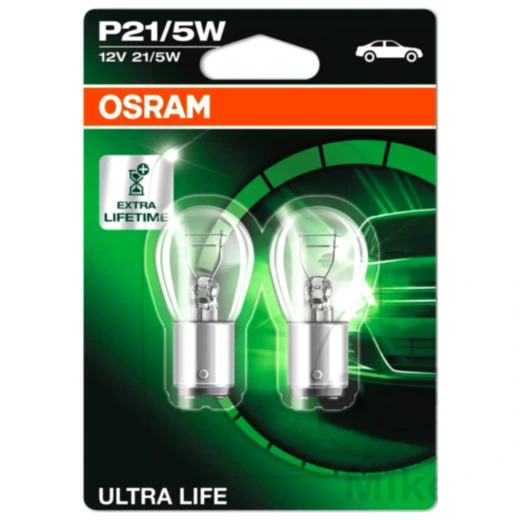 Lampe 12V21/5W BAY15D Osram Ultra Life 2er Blister passend für: Honda CB, VT, CBR