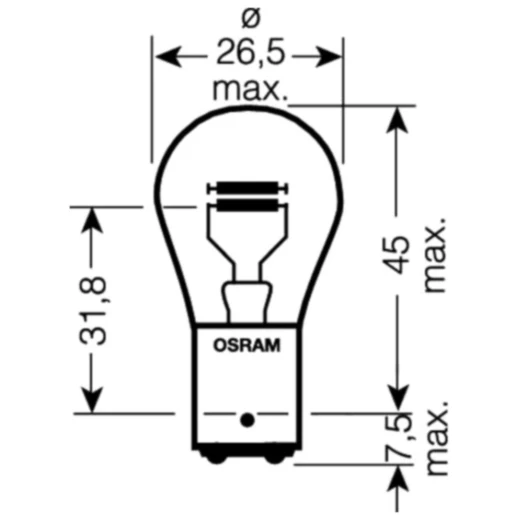 Lampe 12V21/5W BAY15D Osram siehe 1590373 11/24 passend für: Ho
