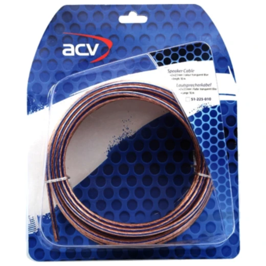 ACV Lautsprecherkabel 2x2,5 mm² 10 m transparent/blau
