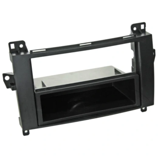 Radioblende 2-DIN schwarz mit Fach für Mercedes