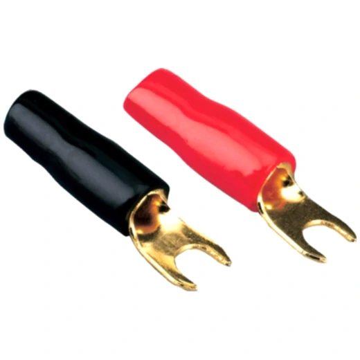 Gabelkabelschuh-Set 20 mm 2 rot / 2 schwarz gold