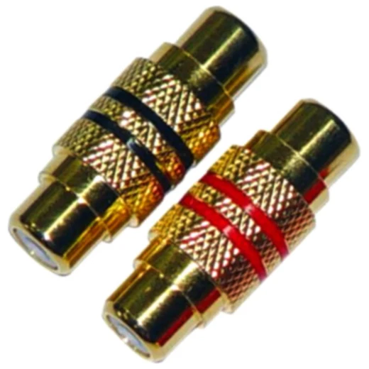 Cinch Adapter Buchse - 1 Rot / 1 Schwarz Gold