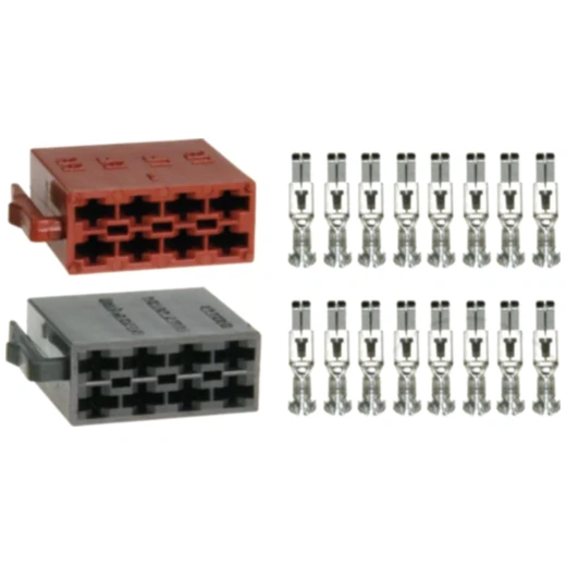 Flachsteckhülsengehäuse-Set 8-Pol Strom + Lautsprecheer