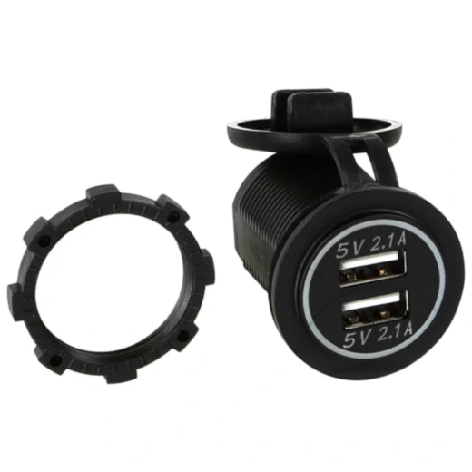 Doppelsteckdose USB für Einbau 12V/24V 2x 2.1A