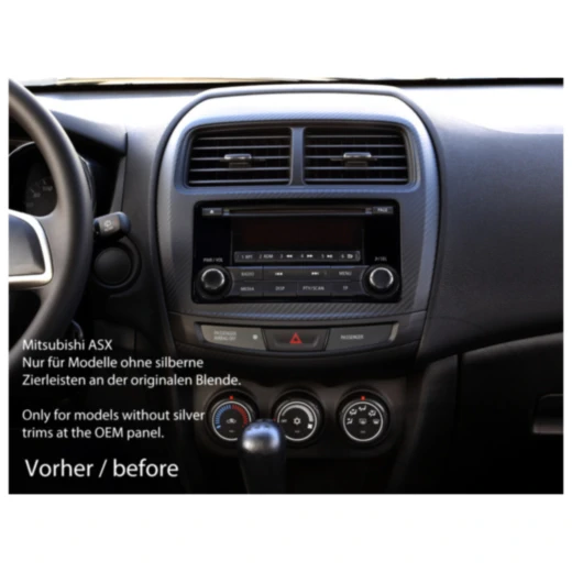 Radioblende 2-DIN für Mitsubishi ASX 2014 > schwarz_1