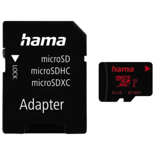Hama microSDXC 64GB UHS 3 V30 Speicherkarte