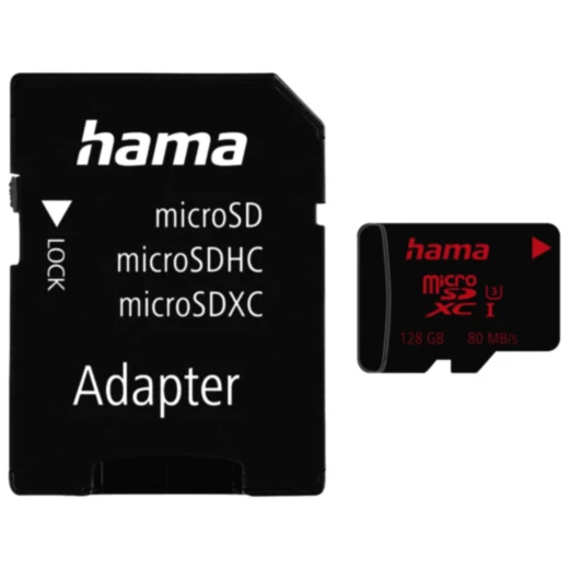 Hama microSDXC 128GB UHS 3 V30 für 4K-Videoaufnahmen