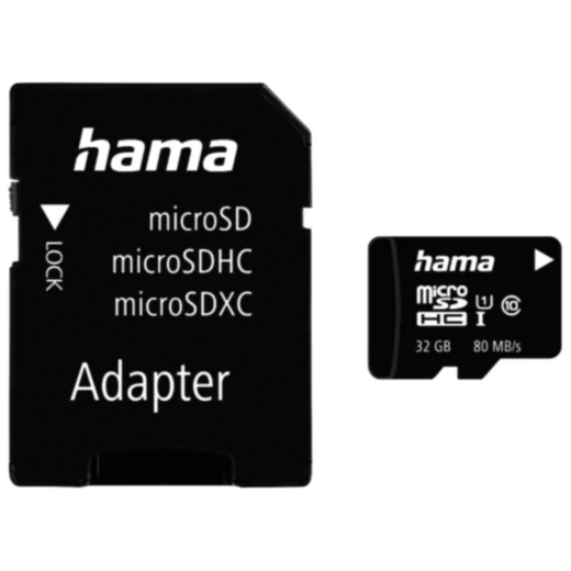 Speicherkarte microSDHC 32GB 80MB/s UHS-I mit Adapter