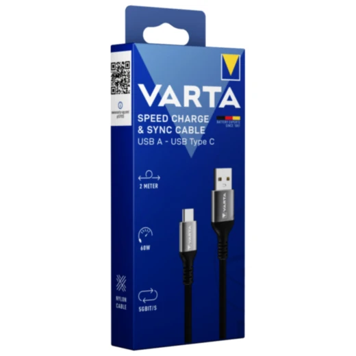 Varta Schnellladekabel USB-A auf USB-C 60W, 2 Meter_2