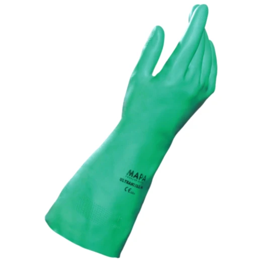 Arbeitshandschuhe Nitril grün Velourisiert Größe 8