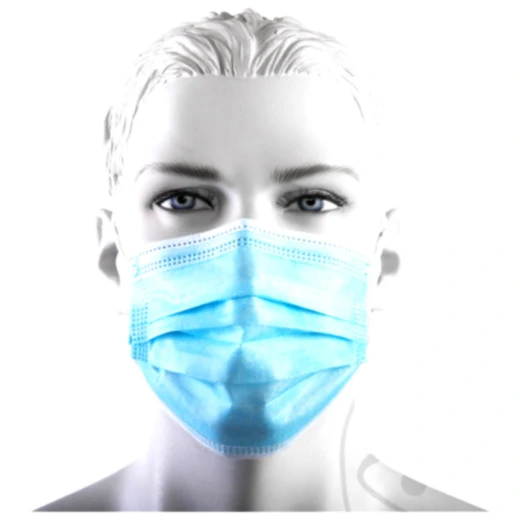 Einwegmasken 3-lagig mit verstellbarem Nasenbügel, Packung A 50