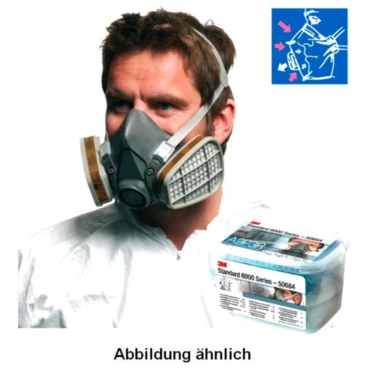 Halbmasken-Set 6000 A2/P3 Größe L Standard für Motorradreparatur