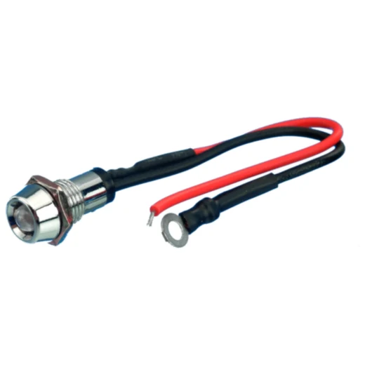 Kontrollleuchte LED grün mit Reflektor & Chrome Gehäuse für Motorräder