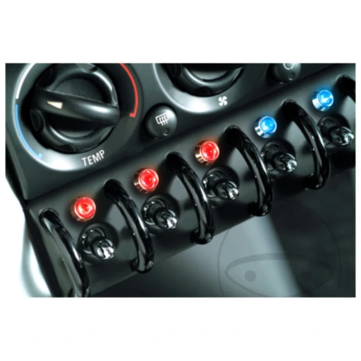 Kontrollleuchte LED grün mit Reflektor & Chrome Gehäuse für Mot