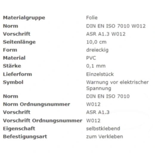 Schild "Elektrische Spannung" 200 mm FOLIE_0