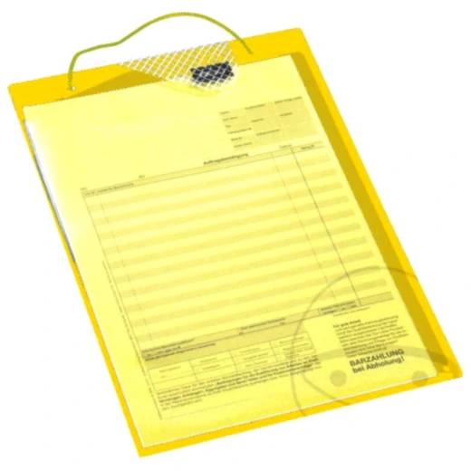 Auftragstasche A4 gelb mit Schlüsselfach für Steuerelemente