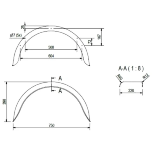Einachs-Kotflügel aus verzinktem Stahl_0