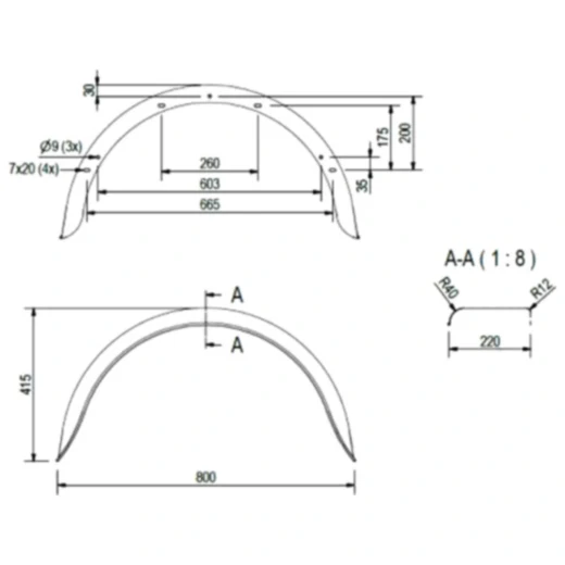 Einachs-Kotflügel für PKW-Anhänger 3380318_0