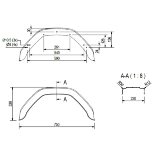 Kunststoff Kotflügel für PKW-Anhänger_0