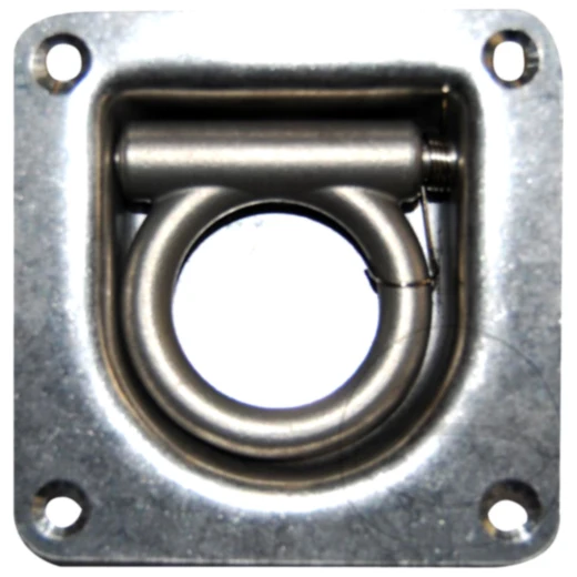 Zurrmulde mit Ring und Feder, klappbar, 105X105MM