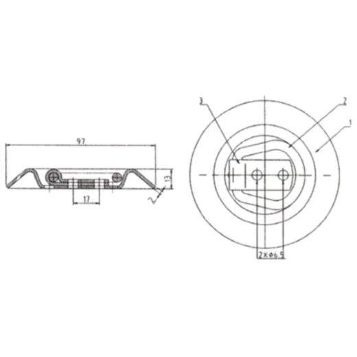 Zurrmulde mit Ring für Motorradzubehör 97 mm_0