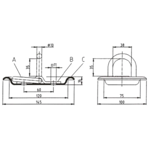 Zurrmulde groß GR1 145X100MM_0
