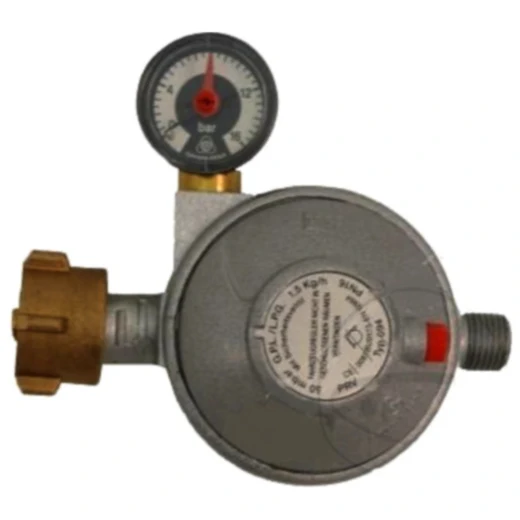 Caravanregler mit Manometer 50 mbar 1,5 kg/h