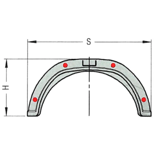 Kotflügel aus Kunststoff für Anhänger B220 S770 H335_0