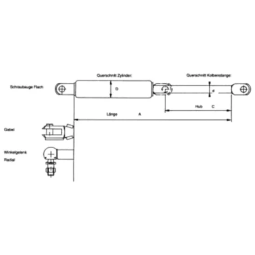 Gasfeder 468MM 2000N für Motorräder_0
