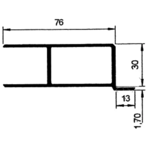 Aluverschluss Bordwand rechts 300 mm mit Anschlag_0