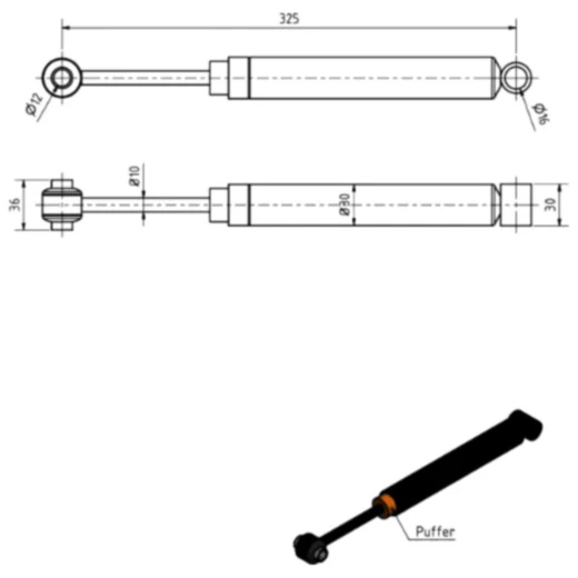 Stoßdämpfer für AL-KO Auflaufeinrichtungen 251/252 VB, 251 G_0
