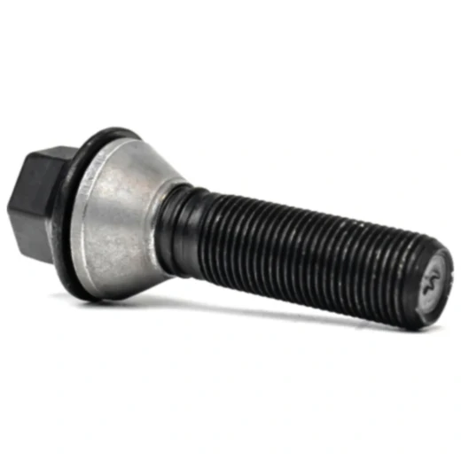 Radschraube M14 mit beweglichem Kegelbund 60° schwarz