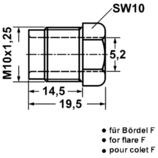 Überwurfschraube M10 x 1.25 Bördel F für Autopianchi/Fiat_1