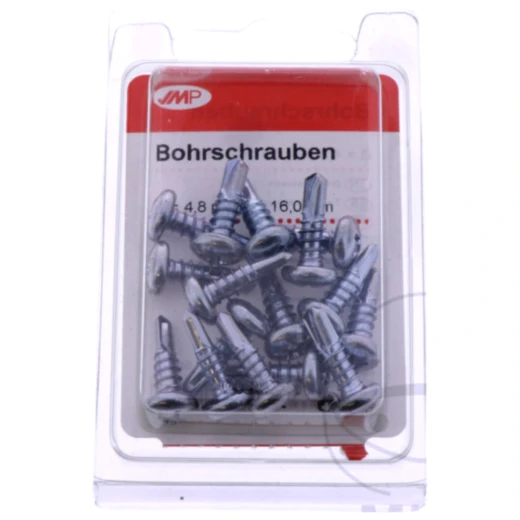 Bohrschrauben 4.8 x 16 verzinkt, Packung 16 Stück