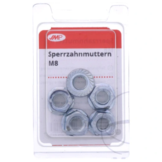 M8 Sperrzahnmuttern verzinkt, Packung 5 Stück